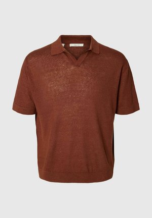 Selected, POLO SHIRT RELAXED FIT - Poloshirt - cherry mahogany