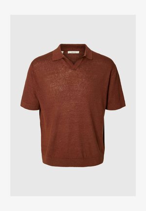 Selected, POLO SHIRT RELAXED FIT - Poloshirt - cherry mahogany