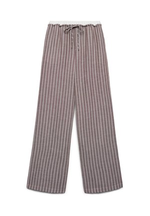 Terranova, PANTALONI WIDE LEG A RIGHE CON COULISSE - Pantaloni - var cacao