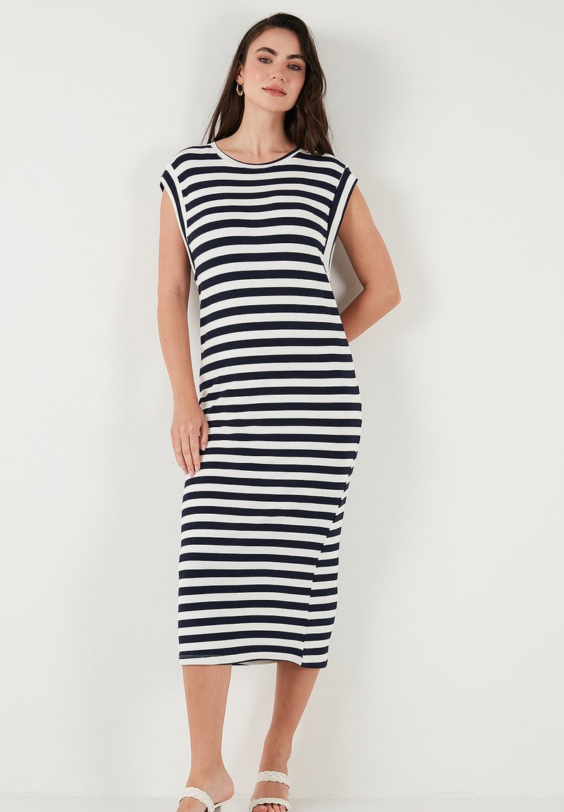 LELA REGULAR FIT - Trikotaažkleit - dark blue white