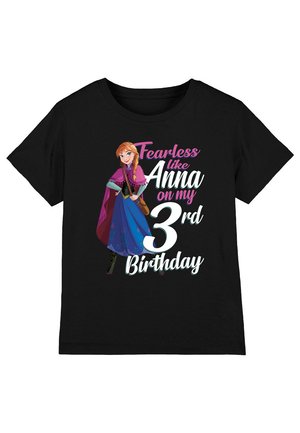 Disney FROZEN FEARLESS LIKE ANNA 3RD BIRTHDAY - Print T-shirt - black