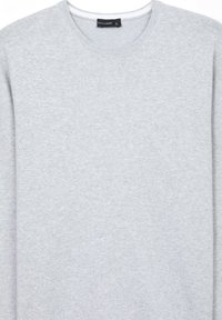 Helles grau Crewneck-Sweatshirt mit langen Ärmeln, aus weichem Strickstoff, in Größe Large von Calliope.