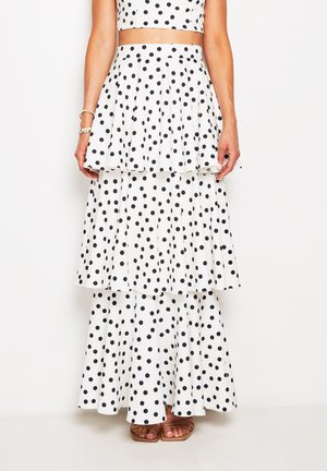 Maxi Jupe Femme Marks And Spencer – Blanche à Fleurs Viscose – Taille 22 – Zippée