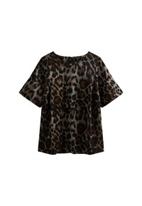 CURVES PEWTER ANIMAL PRINT SHORT SLEEVE - Blouse - black pattern