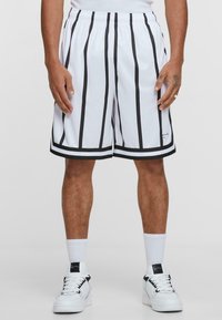 Karl Kani - SMALL SIGNATURE STRIPED - Šorti - white black Miniatūras attēls 1