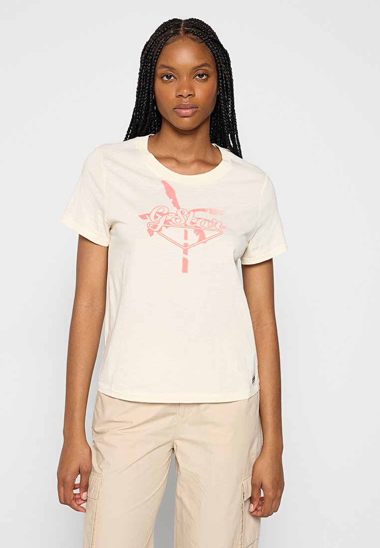 G-Star T-shirt print beige G-Star T-shirt print beige