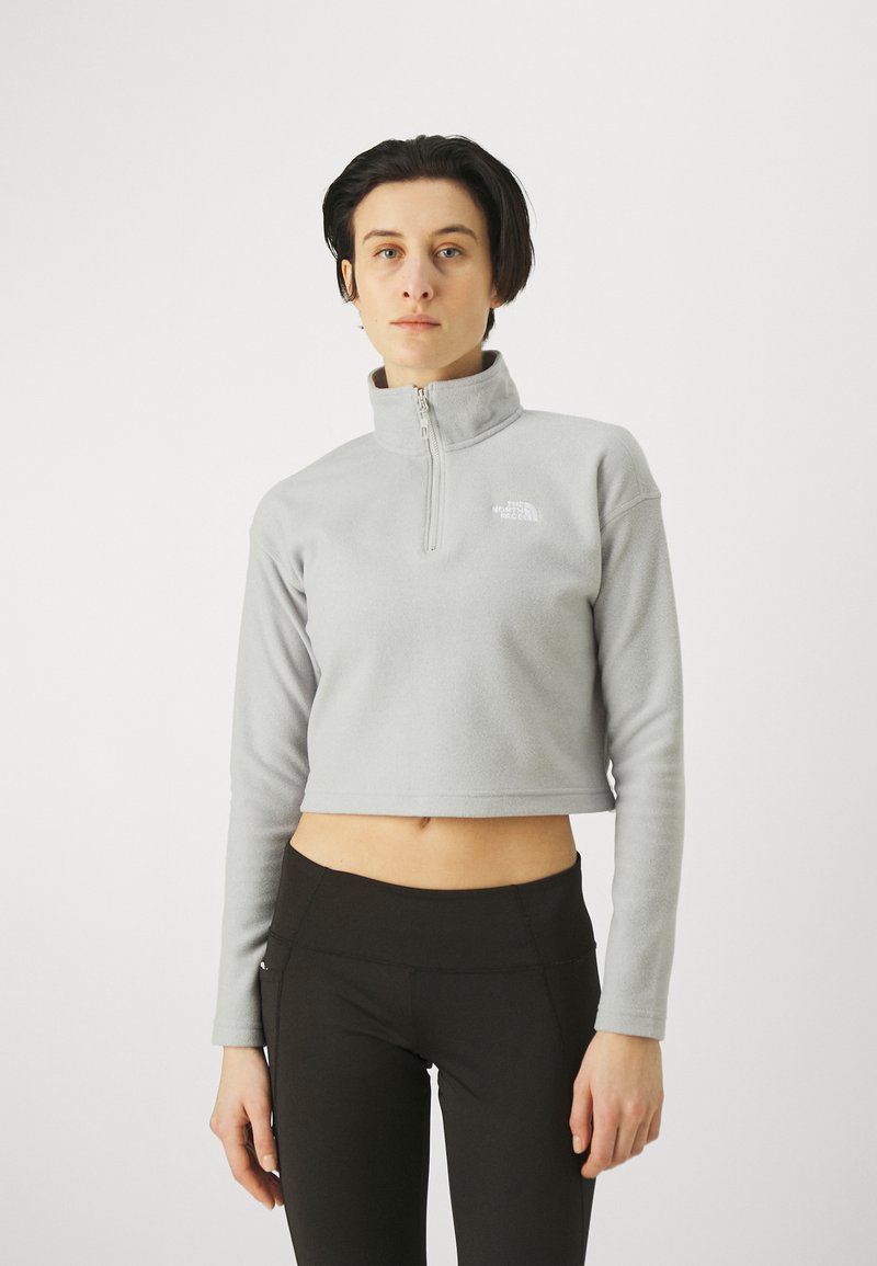 The North Face GLACIER CROPPED ¼ ZIP - Felpa in pile - light grey heather