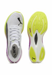 Puma DEVIATE NITRO™ 3  - Väglöparskor - white yellow alert pure magenta
