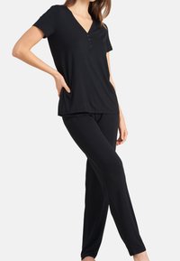 Schiesser KURZARM SET - Pigiama - schwarz