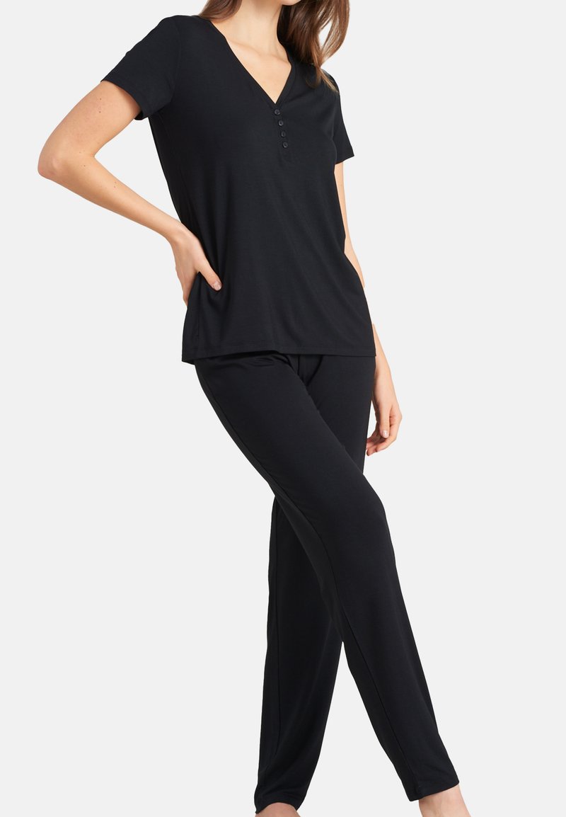 Schiesser KURZARM SET - Pigiama - schwarz