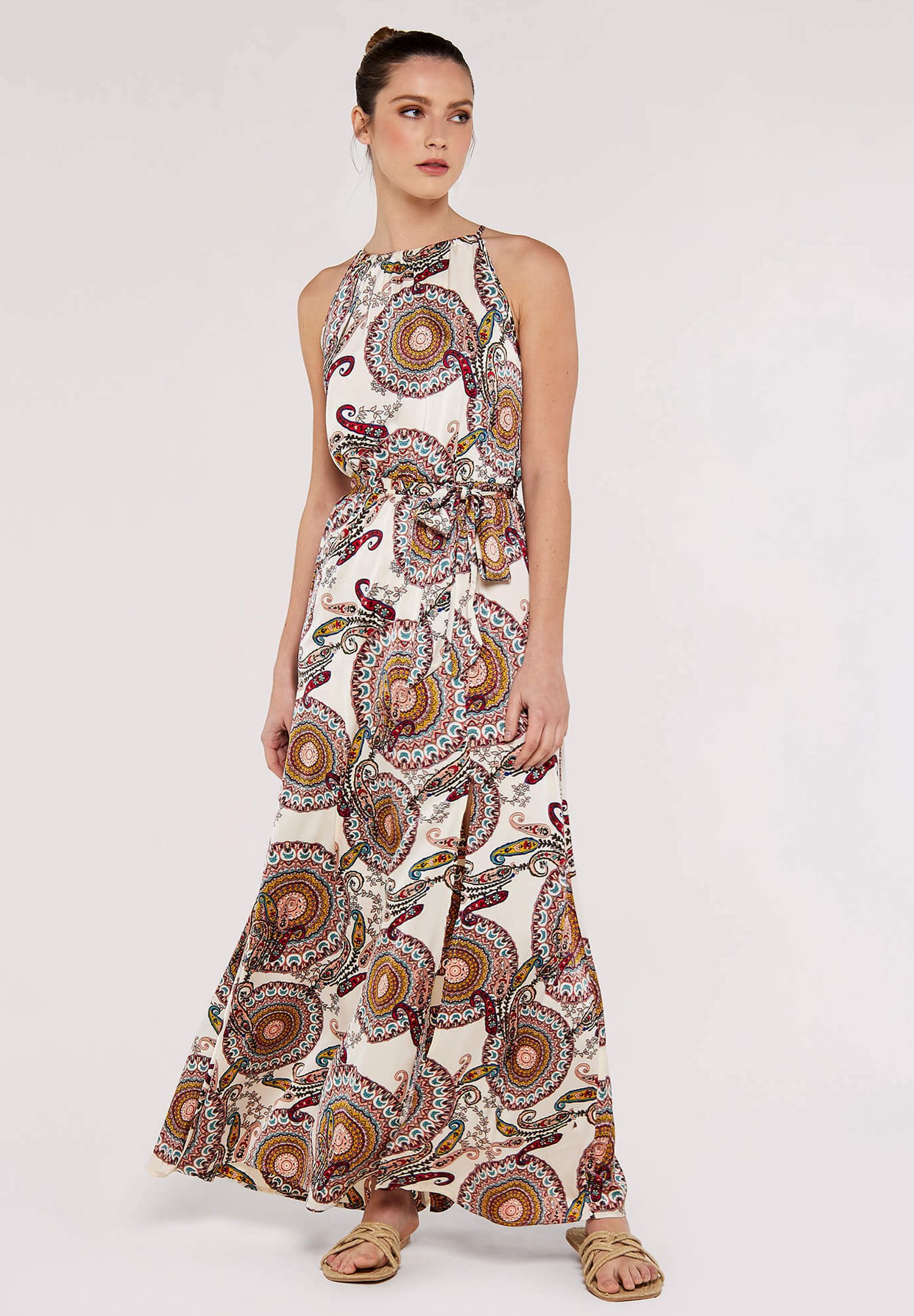 Apricot HALTER NECK - Maxi dress - stone - Zalando