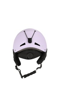 Lilla skihjelm med mat finish, sorte justerbare stropper, ventilationsåbninger og en blød inderforing for komfort.