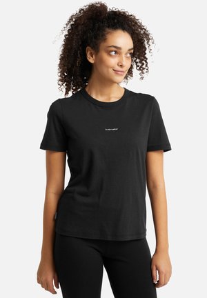 W 100% NATURAL CENTRAL SS TEE - Basic T-shirt - BLACK