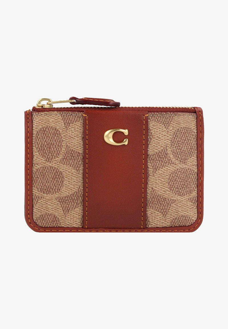 COACH ESSENTIAL MINI ID CARD CASE IN SIGNATURE CANVAS - Portemonnee - tan rust