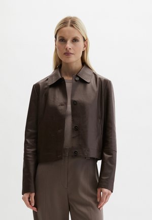 Leren jas - burnt coffee