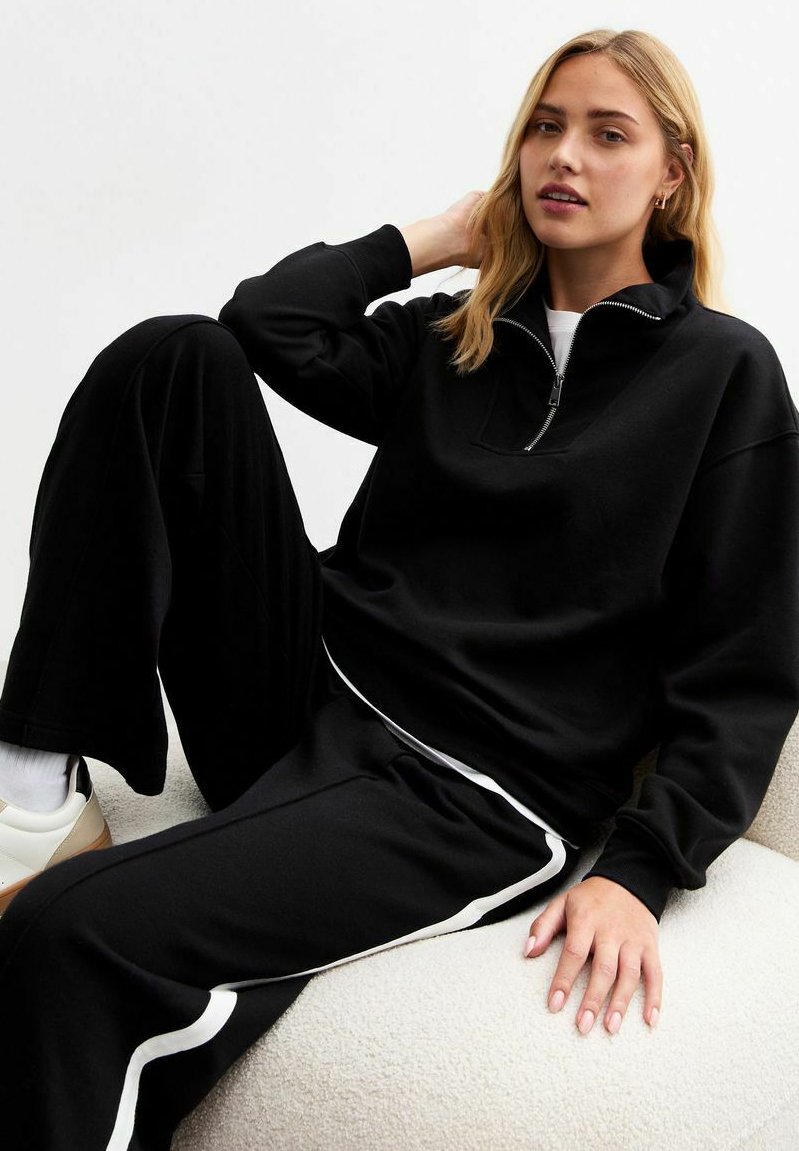 New Look HALF ZIP - Sweatshirt - black - Zalando