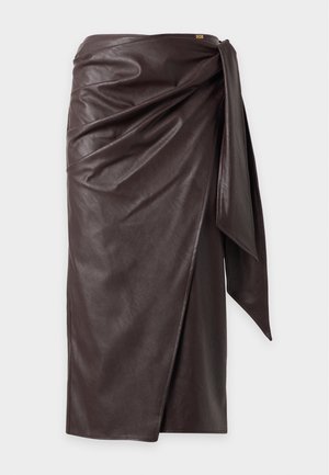 Elisabetta Franchi, WOMEN'S SKIRT - Jupe portefeuille - dark chocolate