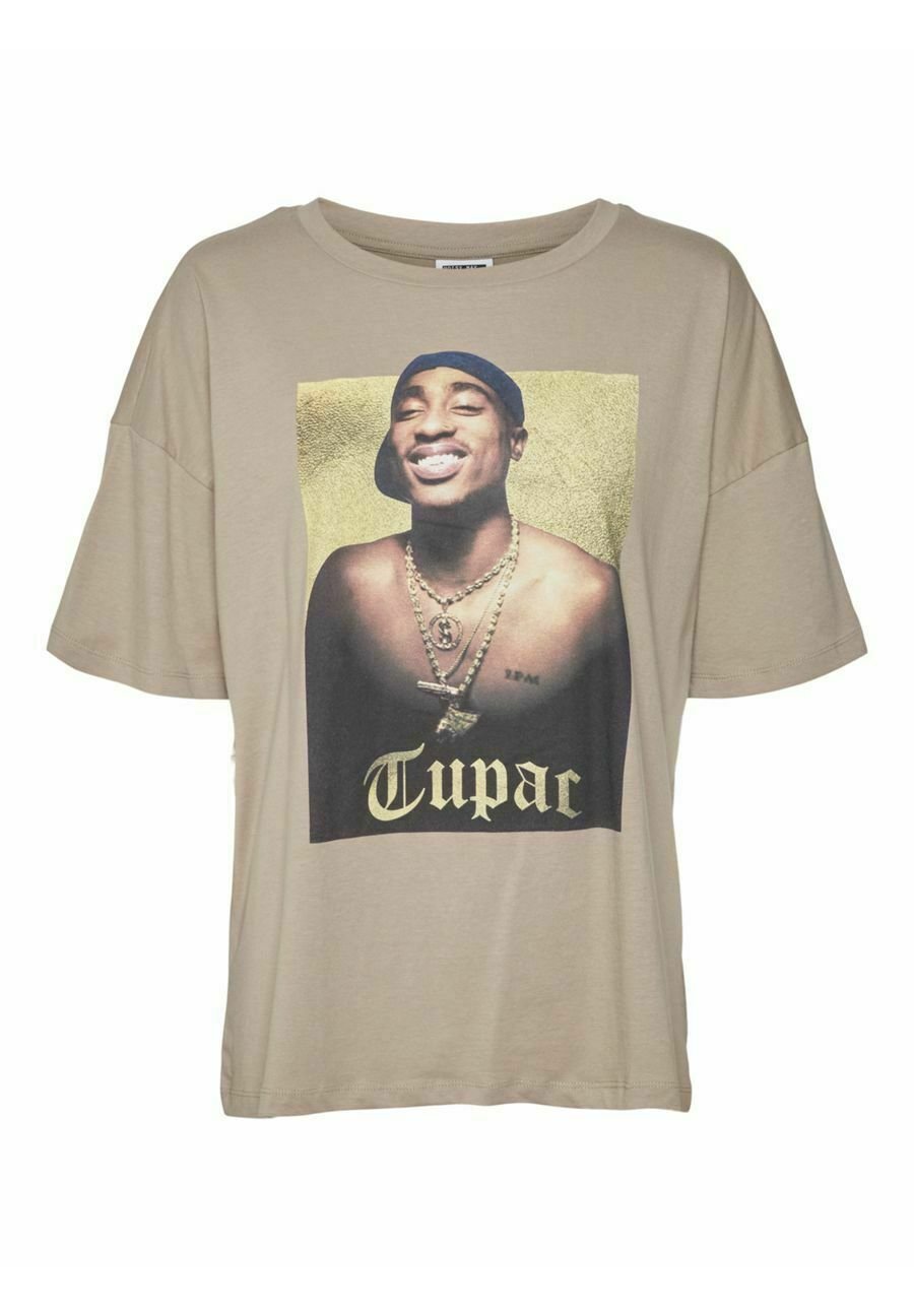 Noisy May TUPAC IN ÜBERGRÖSSE - Print T-shirt - taupe gray/grey - Zalando.de