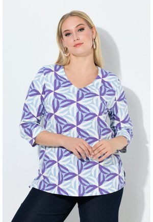 GEOMETRIC SUNBURST PRINT 3/4 SLEEVE TEE - Langarmshirt - pale blue