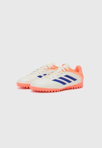 adidas Performance COPA PURE UNISEX - Fotballsko for gress - off white/lucid blue/signal coral