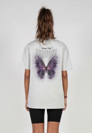 HEAVY-FROSTED WINGS - Print T-shirt - lightasphalt
