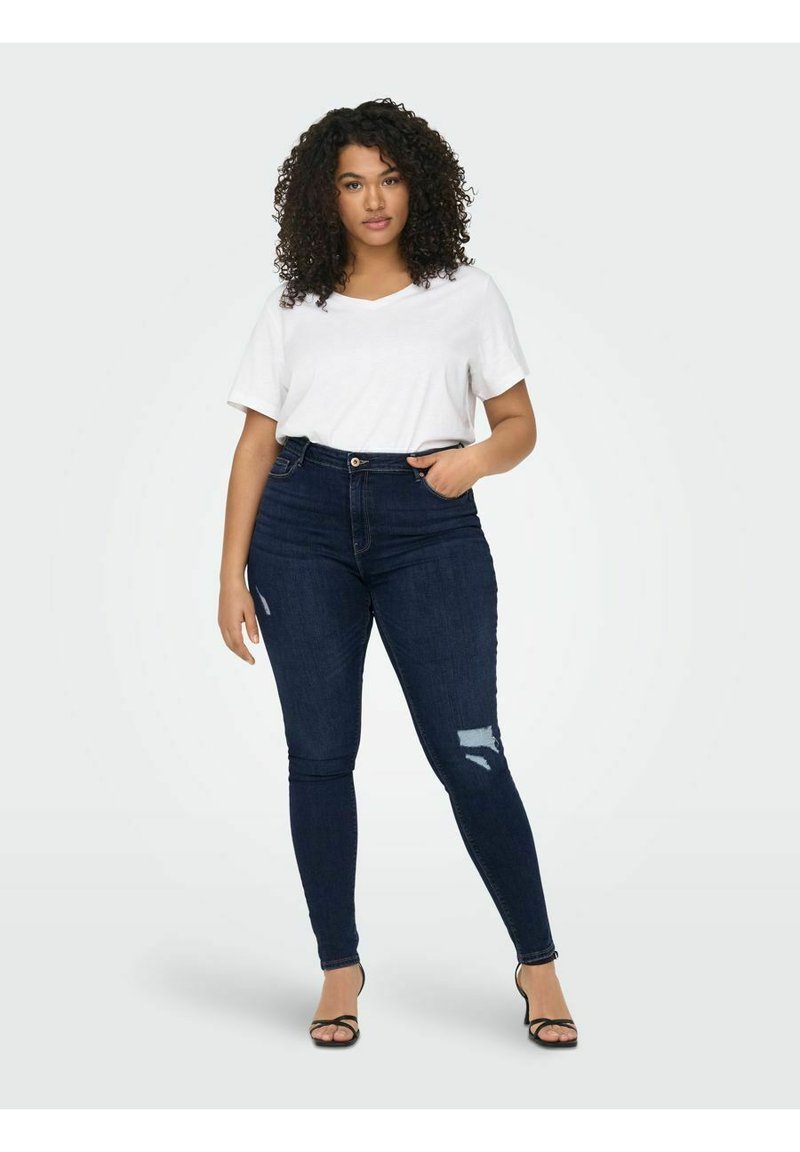 ONLY CARMAKOMA Women Skinny Jeans Plus Big Size | Curvy High Waist Denim | Stretch Pants Trousers, Colour:Black, Size:48W / 30L ONLY CARMAKOMA Women Skinny Jeans Plus Big Size | Curvy High Waist Denim | Stretch Pants Trousers, Colour:Black, Size:48W / 30L