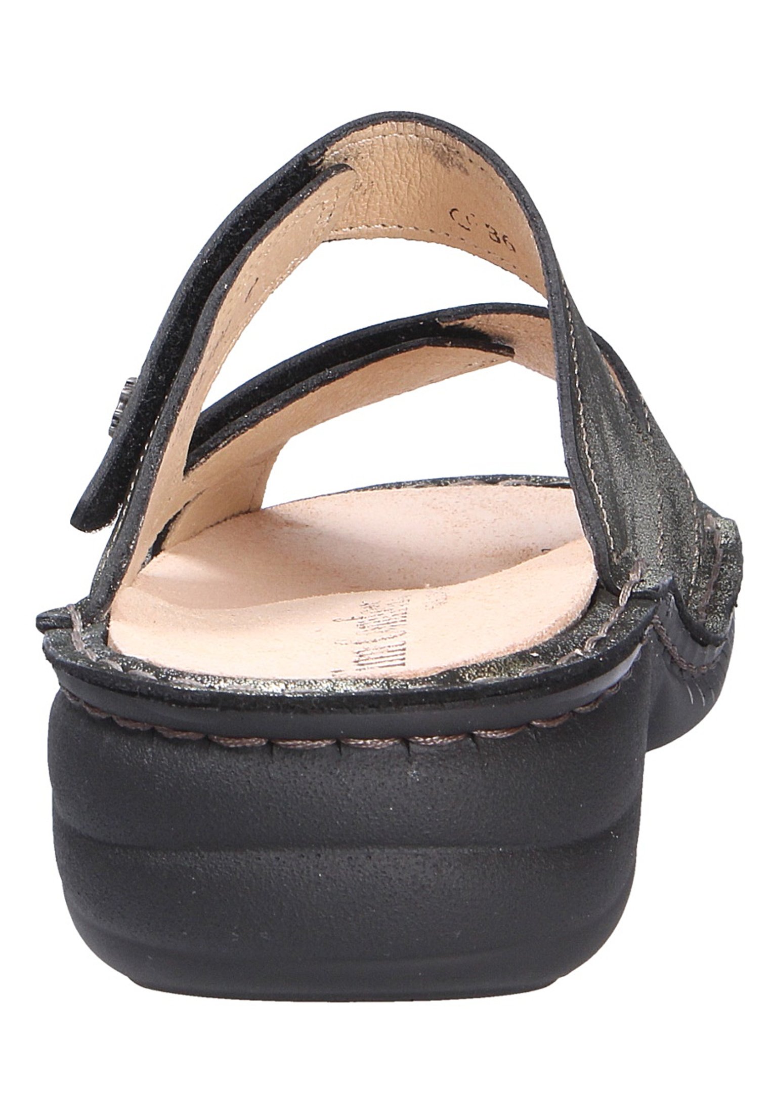 Mules Sandales Finn Comfort Pour Homme - Taille 39 - Cuir Noir - Article 10253-98 - Occasion Très Bon état