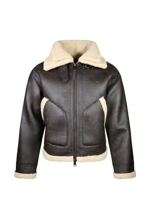 SIKSILK, AVIATOR JACKET - Imitatieleren jas - brown