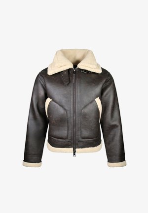 SIKSILK, AVIATOR JACKET - Imitatieleren jas - brown