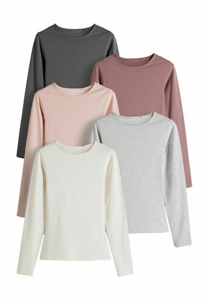 THE SET THE SET CREW NECK 5 PACK - REGULAR FIT - Longsleeve - light grey light pink slate grey cream mauve pink