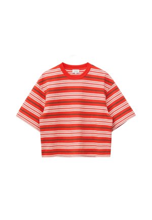 & OTHER STORIES, & OTHER STORIES BOXY T-SHIRT - T-shirt basique - red/white