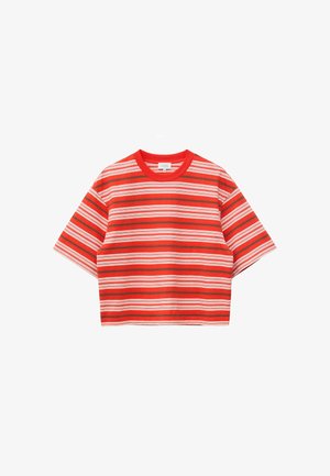& OTHER STORIES, & OTHER STORIES BOXY T-SHIRT - T-shirt basique - red/white