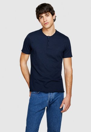 Sisley HENLEY - T-Shirt basic - dark blue