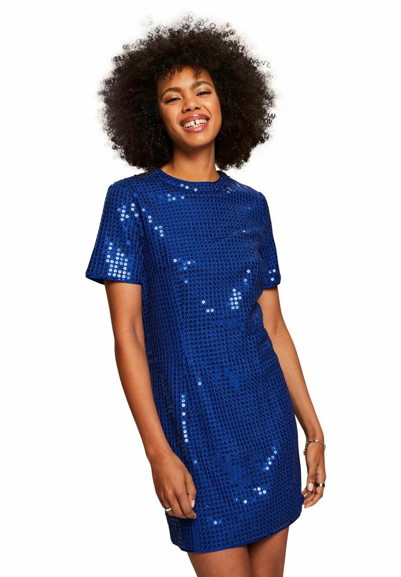 Esprit MIT PAILLETTEN Cocktail dress / Party dress bright blue/blue