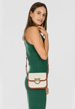 LOVE BOX MINI CHEVRON  - Cross body bag - beige/marrone-antique gold