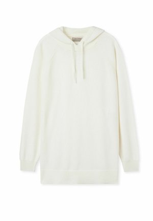 Lyscremfarvet pullover hoodie med snor. Fremstillet af blødt stof, med ribkantede manchetter og kant, afslappet pasform og raglanærmer.