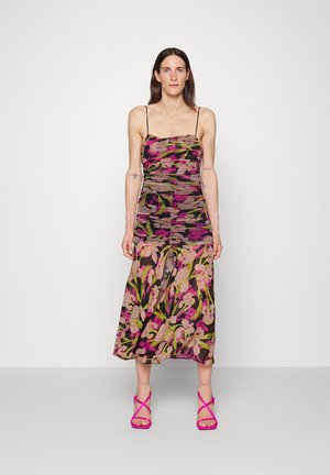 Pinko ABBRONZATO ABITO RETINA - Koktailové šaty/večierkové šaty - black/fuchsia multi-colour