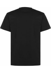 Black, short-sleeve t-shirt made from cotton with a crew neckline and a smooth, solid texture; no visible graphics or designs.