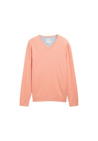 V-NECK - Džemperis - hazy coral rose melange