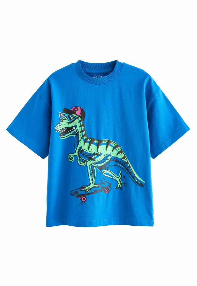 Next RELAXED FIT SHORT SLEEVE GRAPHIC STANDARD - T-Shirt print - bright blue skating dino