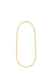 Goldkettchen mit miteinander verbundenen ovalen Gliedern und einer glatten Oberfläche. Verschluss auf der Rückseite für sicheren Halt.