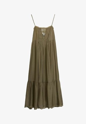 BHOEM, LACE DETAILS STRAPPY MAXI DRESS - Maxi-jurk - khaki green