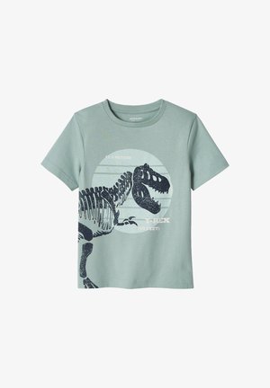 Vertbaudet, VERTBAUDET JUNGEN T-SHIRT, DINOSAURIER - Print T-shirt - mintgrün
