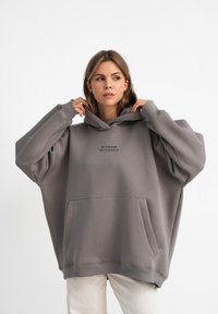 MIRONS EMBROIDERY - Felpa con cappuccio - dark grey