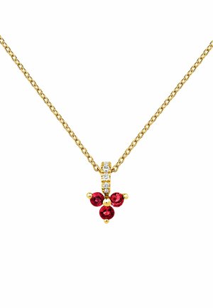 DE DE CON TRÉBOL DE RUBÍES Y DIAMANTES - Collar - gold-colored