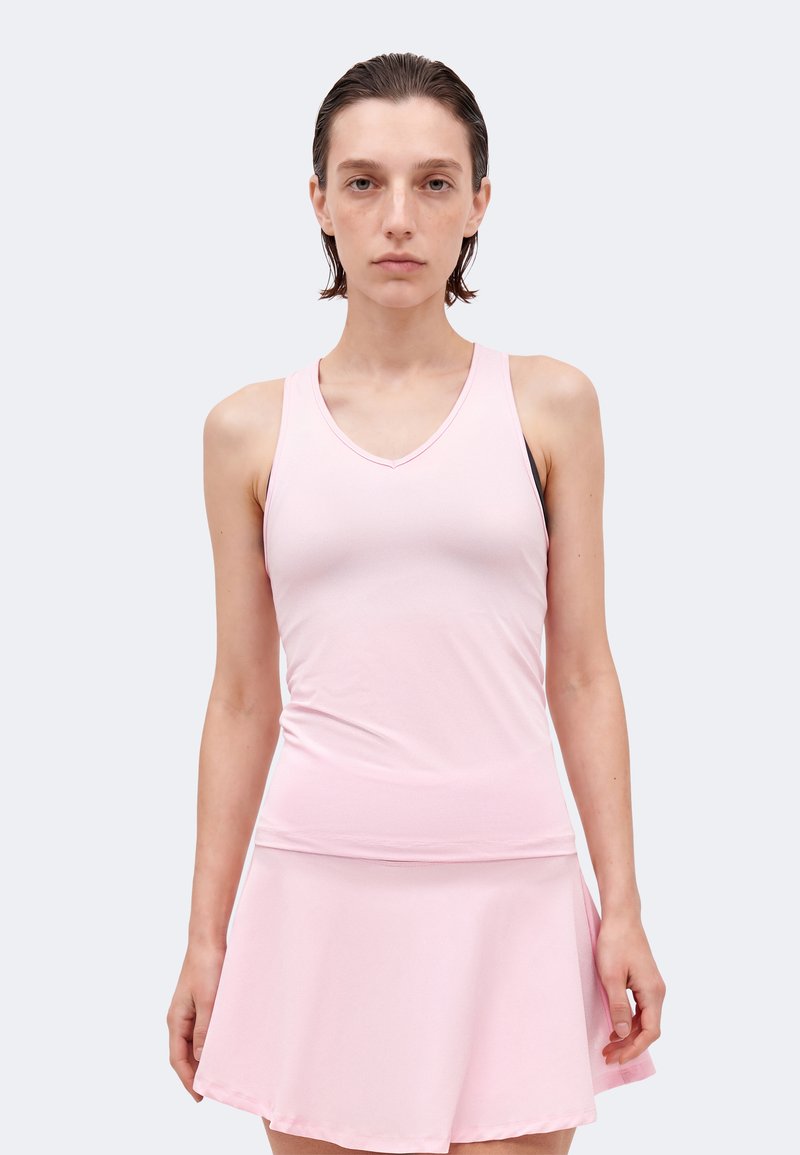 strapless open back dress Pleated Bridesmaids Maxi Dress, Dusty Pink – Jolie Moi Retail main image 1