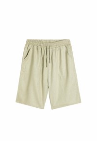 Lys grønne, åndbare shorts med elastisk talje, snor detaljer og to sidelommer. Glat tekstur, knælang skæring.