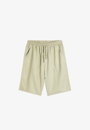 Lys grønne, åndbare shorts med elastisk talje, snor detaljer og to sidelommer. Glat tekstur, knælang skæring.