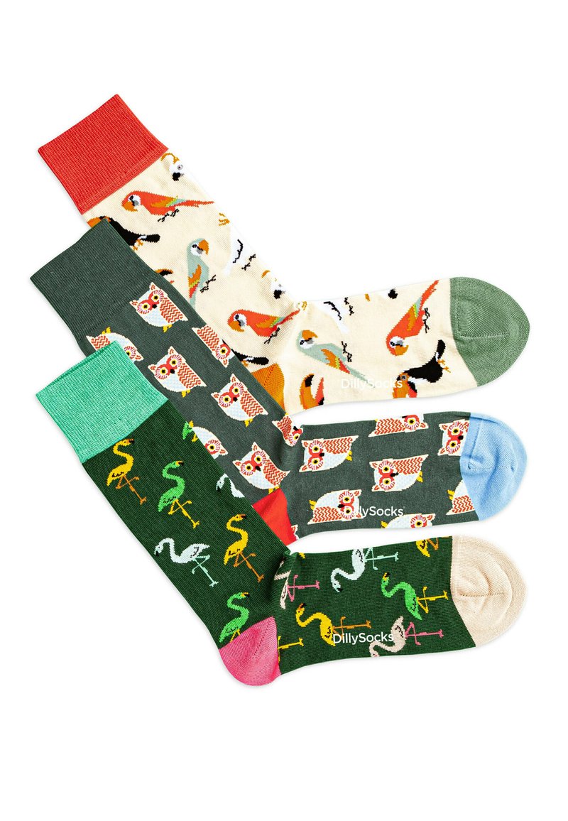 DillySocks 3ER SET BIRD CROWD - Chaussettes - bird crowd