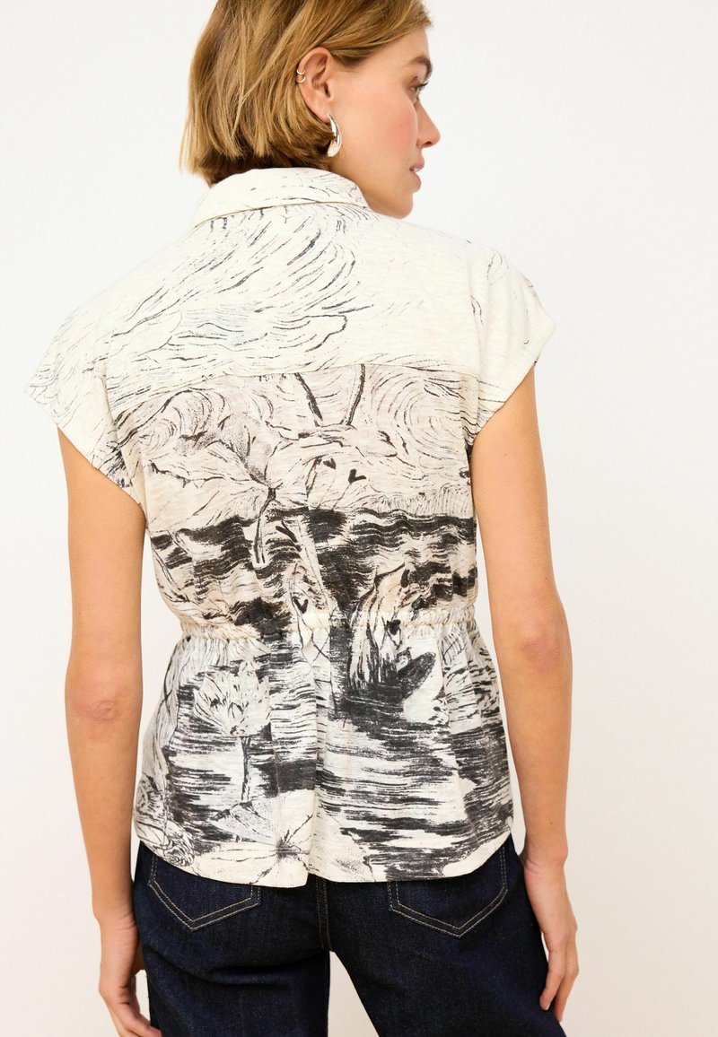 Next - SHORT SLEEVE - REGULAR FIT - Blouse - sketched black white print, Agrandir